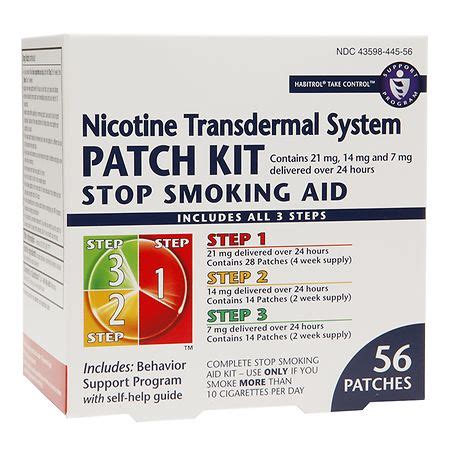 Habitrol Nicotine Transdermal System Stop Smoking Aid Patch Kit Steps 1 ...