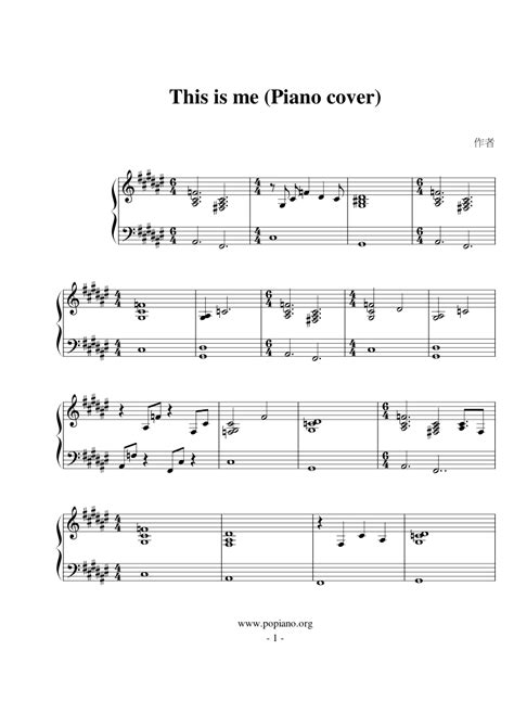 TinTinPiano Mobile Sheet Music Download :: This is me(Piano) -Demi Lovato