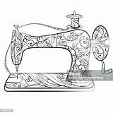 Tangle Sewing Machine Coloring Page Stock Illustration  Download Image sketch template