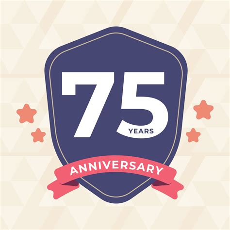 75th years anniversary Celebrating icon logo label Vector event gold color shield 15433769 ...