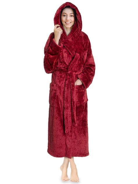 Pavilia - PAVILIA Women Hooded Plush Soft Robe | Fluffy Warm Fleece Sherpa Shaggy Bathrobe (S/M ...