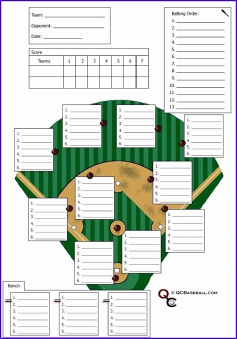 Printable Softball Lineup And Position Sheets