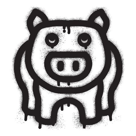 Pig graffiti with black spray paint 25546845 Vector Art at Vecteezy