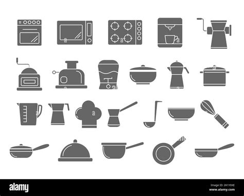 Vector set of kitchen accessories for pictograms, icons, stickers, scrapbooking, websites and ...