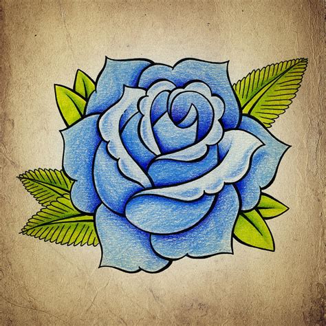 Blue Rose Drawing by Samuel Whitton