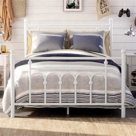 Base Para Cama Matrimonial De Metal Color Blanco Haru | arux-online