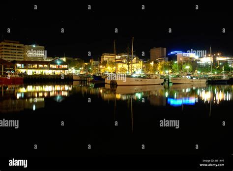 Hobart Harbour by night Hobart City Tasmania Stock Photo - Alamy