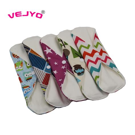 10Pcs Regualr Flow Reusable Menstrual Pads Soft Bamboo Cotton Washable ...