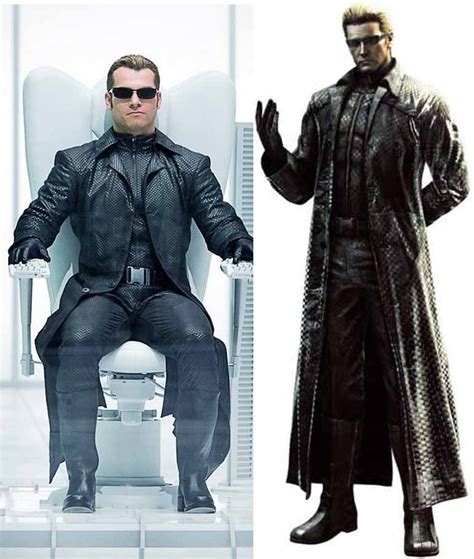 Shawn Roberts as Albert Wesker well the movie was the perfect actor as it describe in the book ...