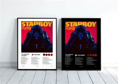 The Weeknd Starboy Album Album Poster 2 Color Poster Print - Etsy UK