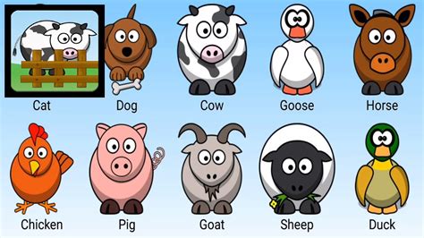 Learn Animals Names and Sounds | Learn Farm Animals Names and Sounds | Animals for Kids ABC ...