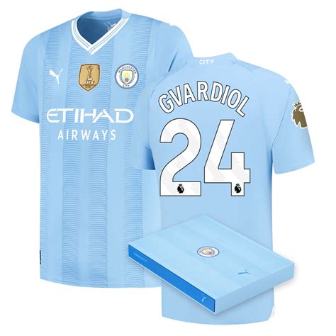 Manchester City Authentic Home Jersey 2023/24 with GVARDIOL 24 printing ...