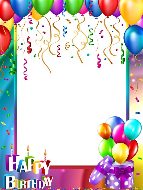 Happy Birthday PNG Transparent Frame | Gallery Yopriceville - High-Quality Images and ...