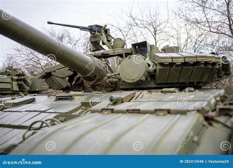 Big Green Tank at the Military Base in the City. Stock Photo - Image of army, armed: 282415948