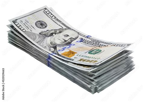 Stack of 100 dollar bills isolated on transparent background. 3D ...