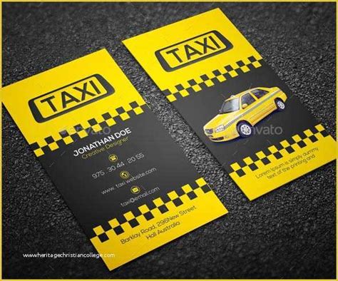 Taxi Business Cards Templates Free Download Of 14 Cool Taxi Business ...