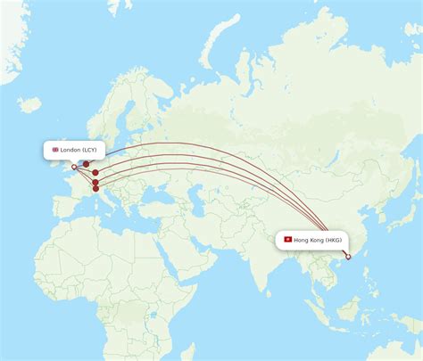 All flight routes from Hong Kong to London, HKG to LCY - Flight Routes