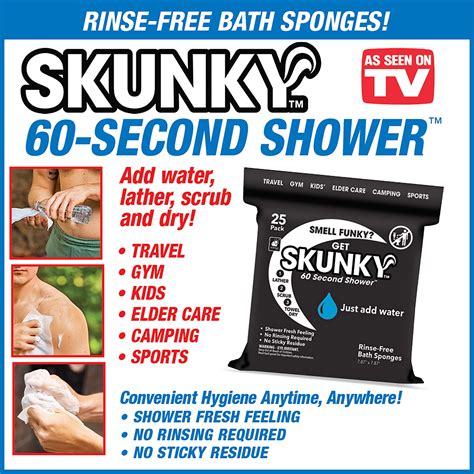 Skunky No Rinse Bathing Wipes, Cleans Without a Shower, Fast & Easy, 25 Count - Walmart.com