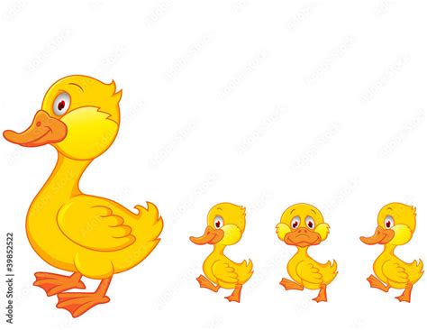 Duck family cartoon isolated Stock Vector | Adobe Stock