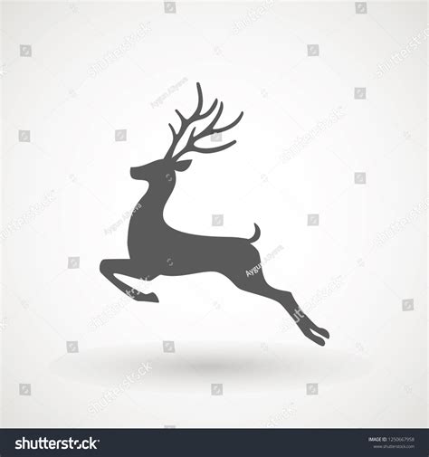 Deer Running Silhouette Reindeer Icon Design Stock Vector (Royalty Free ...