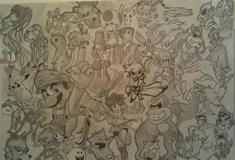 Nintendo Collage Drawing by David Spillane