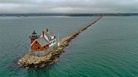 Rockland Breakwater Lighthouse | Aerial videography, Aerial cinematography, Lighthouse