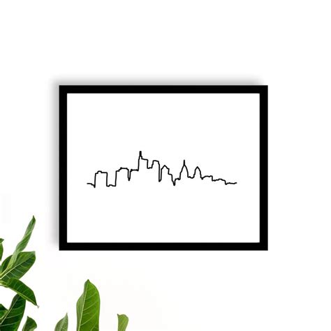 Philly Skyline Art Print Philadelphia Skyline Wall Art - Etsy