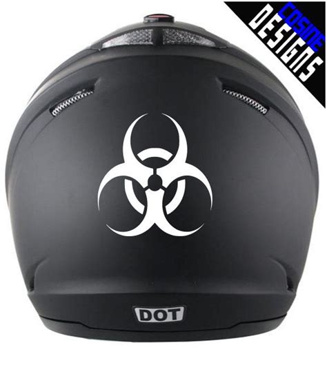 Bike Helmet Decal - Biohazard Symbol - Reflective decal - Custom Colors ...