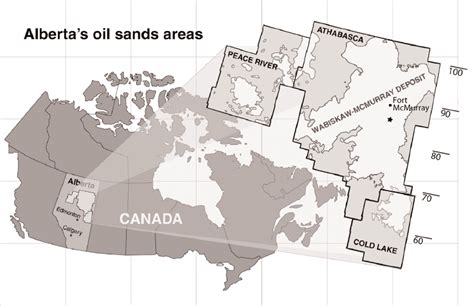 Location map of the Athabasca oil sands and other major oil sands ...