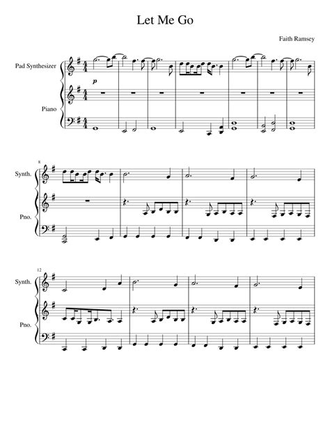 Let Me Go Sheet music for Piano, Synthesizer (Mixed Duet) | Musescore.com