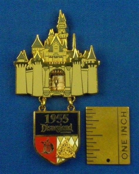 Walt Disney & Castle Disneyland Opening Day 1955 Crest Dangle Disney Pin #39232 | #1853772070