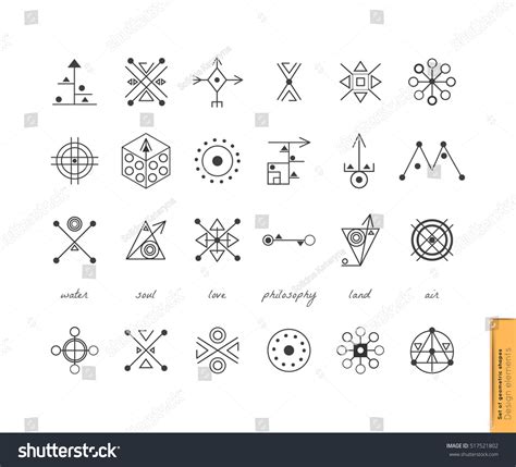 Sacred Geometry Set Minimal Geometric Shapes Stock Vector (Royalty Free ...