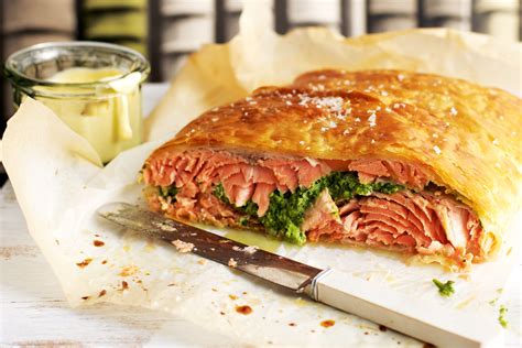 Fresh salmon in layers of puff pastry is a memorable dish that will inspire your cooking ...