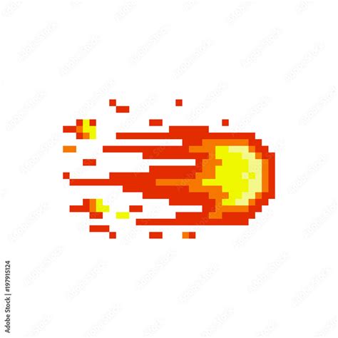 Pixel fireball for games and websites 素材庫向量圖 | Adobe Stock