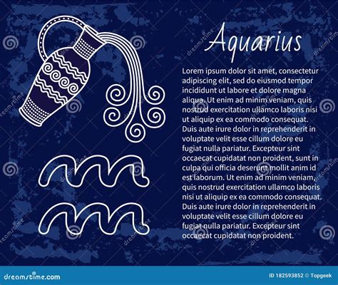 Aquarius Horoscope and Astrology, Zodiac Sign Stock Vector - Illustration of design, fortune ...