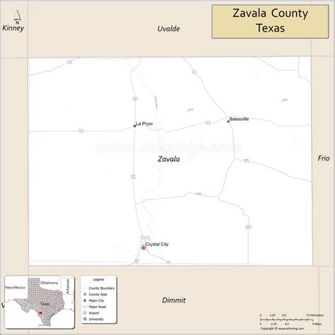 Zavala County Map, Texas - Where is Located, Cities, Population ...