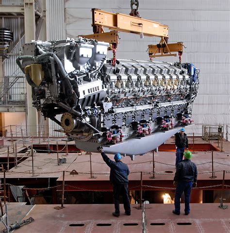 One of the two 20-cylinder MTU Series 8000 propulsion engines of the German Rescue Tug "Nordic ...