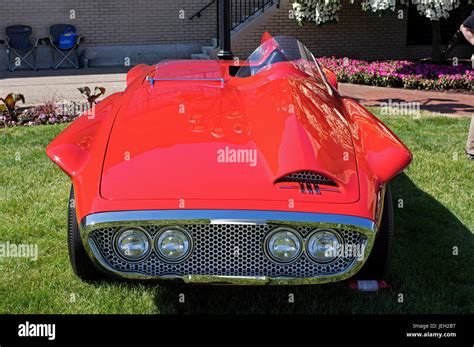 HERSHEY, PA-JUNE 11, 2017: 1960 Plymouth XNR Concept, Ghia stands on display at the Elegance at ...