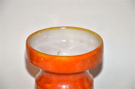 Mid-Century Orange Ceramic Vase, 1960s for sale at Pamono