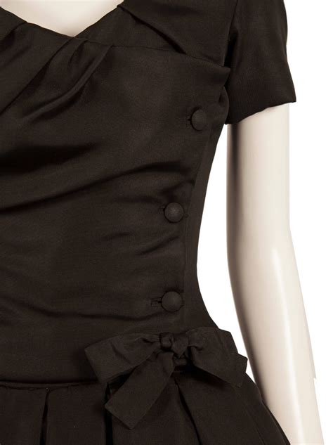 Dior haute couture black silk dress, autumn Winter 1954 at 1stdibs