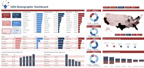 USA Demographic Excel Dashboard With Heat Map — Excel Dashboards VBA