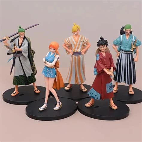 Nendoroid Anime One Piece Action Figure Luffy Zoro Sanji Usopp Nami Kimono Samurai Model Toy ...