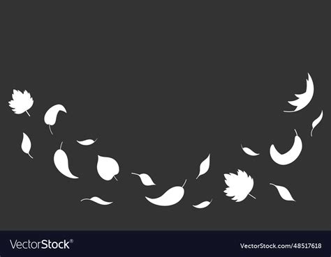 Leaves fall silhouette in simple style Royalty Free Vector