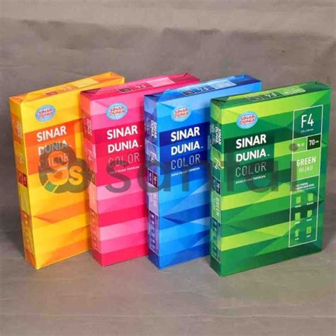 Jual Kertas HVS warna F4 70g Sinar Dunia - Kota Bekasi - Santai Stationery | Tokopedia