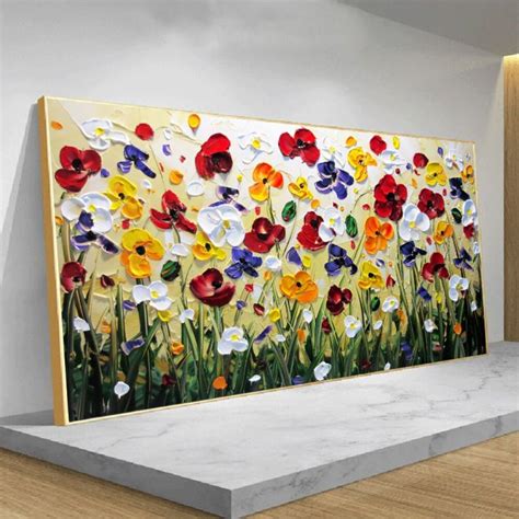 85x155CM Modern Abstract Colorful Oil Flower Art Picture Modern Home ...