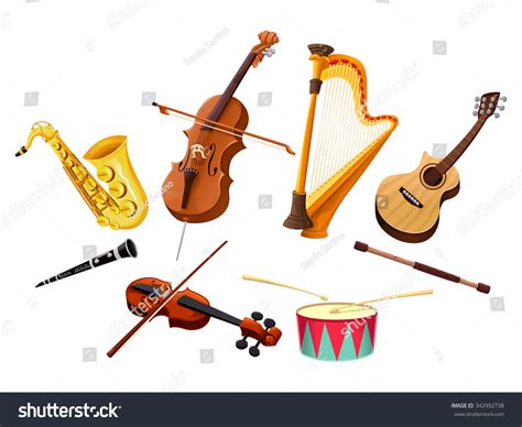 Musical Instruments. Vector Isolated Objects - 342992738 : Shutterstock