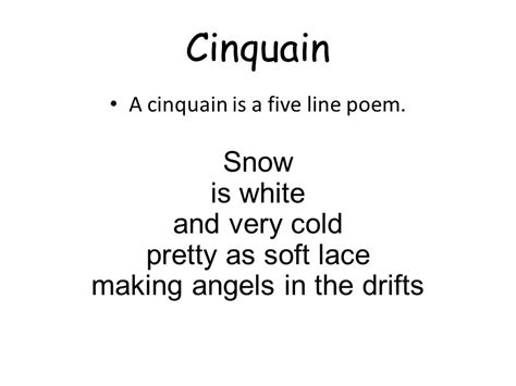 Examples of cinquain Poems