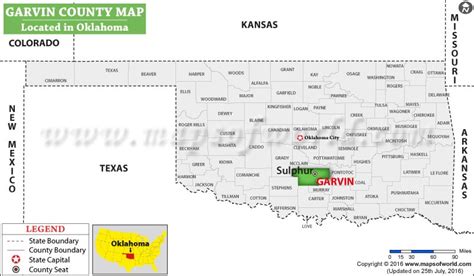 Garvin County Map, Oklahoma