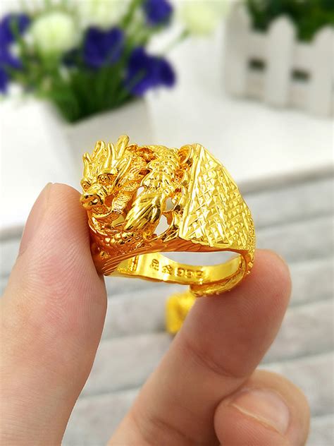 Men 24K Gold Plated Dragon Ring - 1000014109