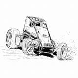Wingless Sprint Cars Coloring Page Pages sketch template